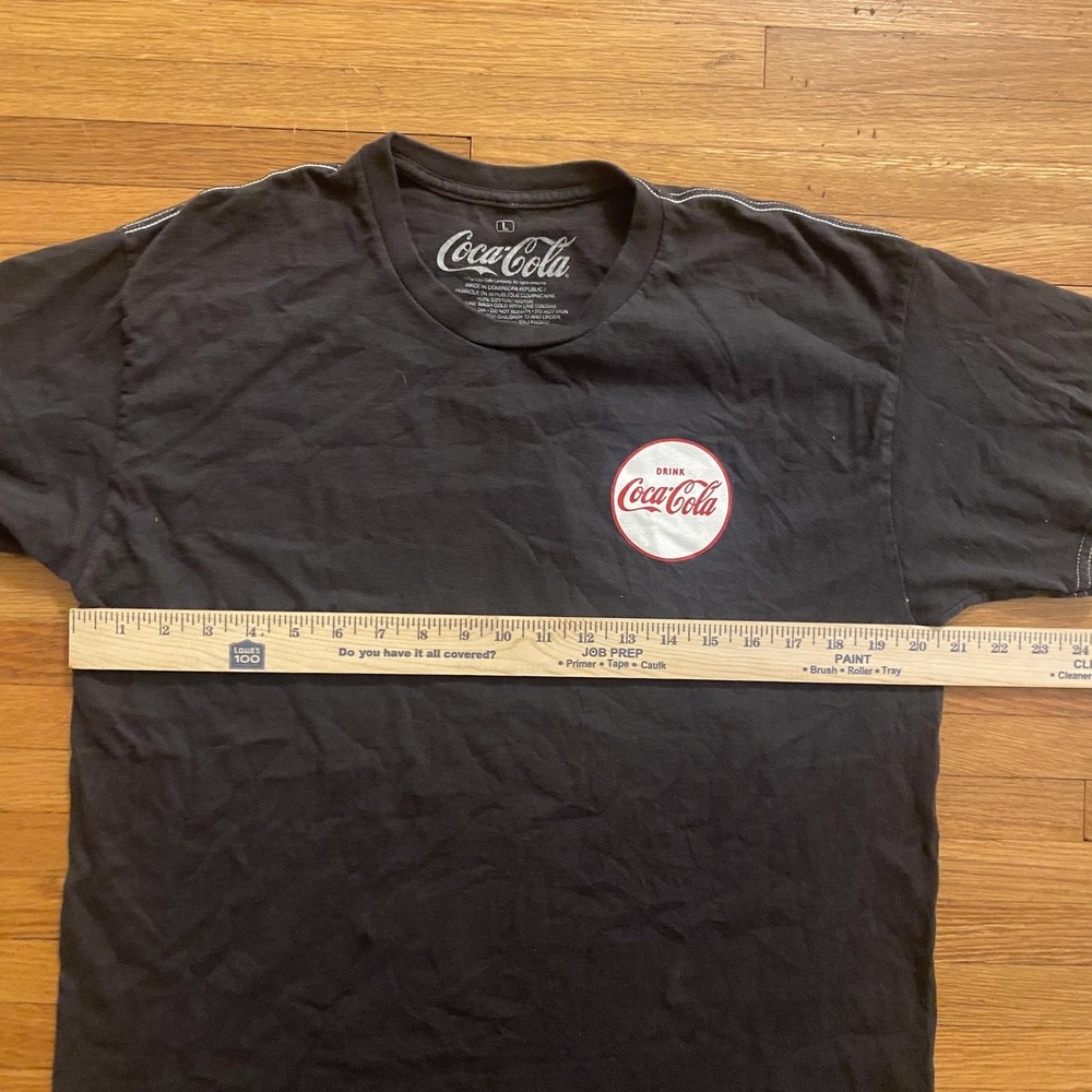 Coca-Cola Shirt Mens Large Black Cowboy Graphic Advertising Short Sleeve Tee - Picture 6 of 7